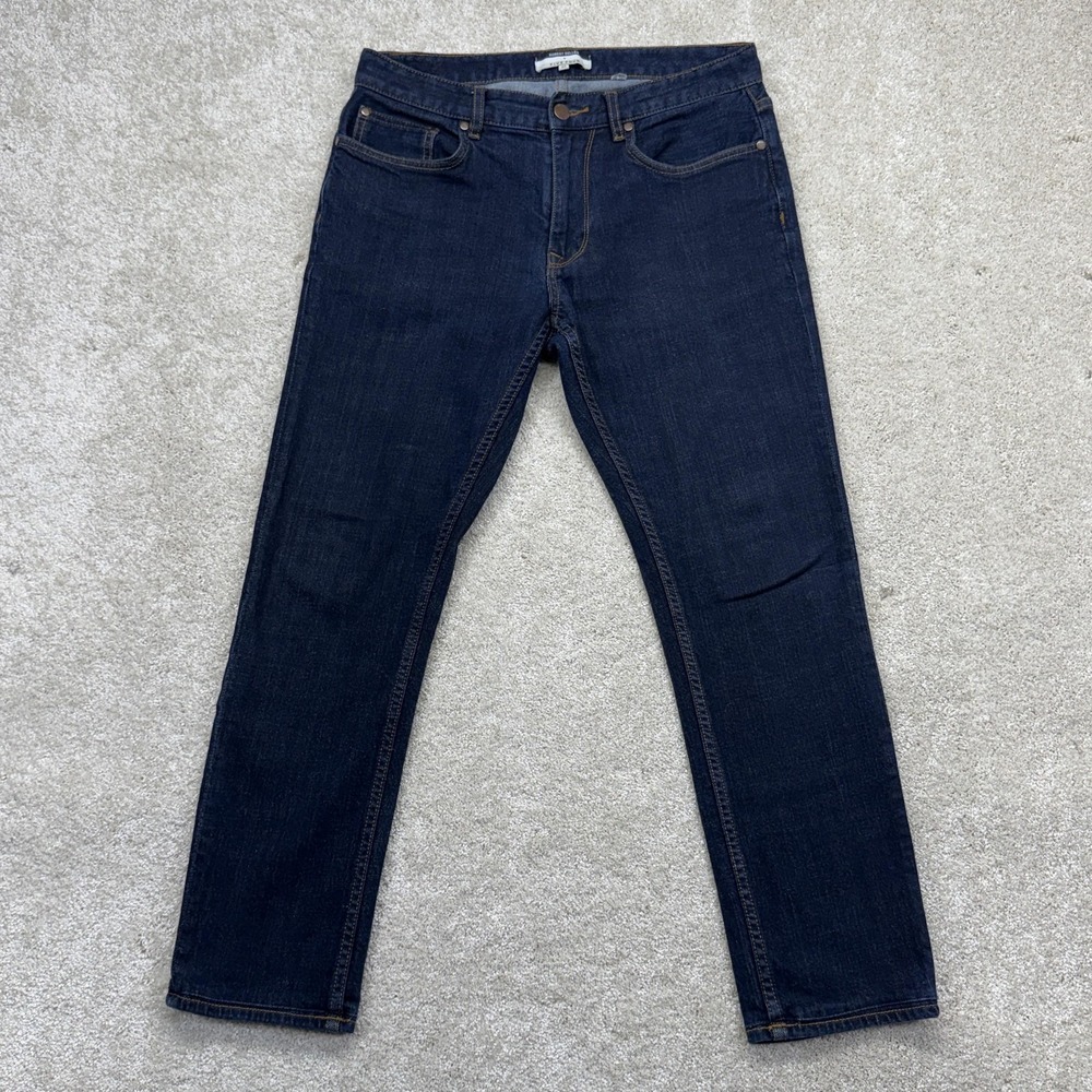 Robert Geller Five Four Jeans Mens 32x28 Blue Godfrey Slim Taper Stretch Denim